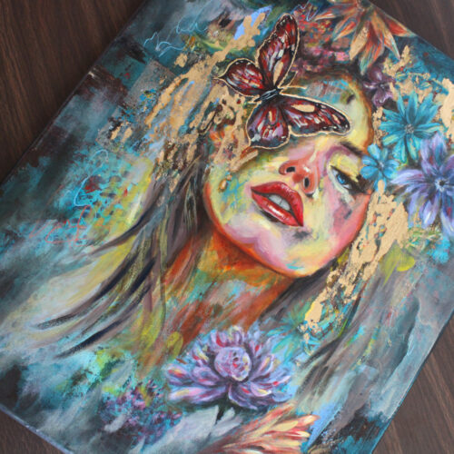 Alternative view of  “Attract” 16x20 Mixed media On Canvas (Available as Original & Prints)