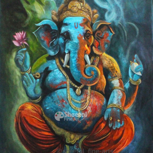  “Ganesha-Remover of Obstacles” 16x20 Acrylic On Canvas (Available as Original & Prints)