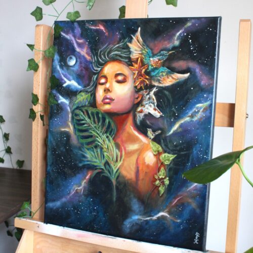 Alternative view of  “Orbit of harmony” 16x20 Mixed media On Canvas (Available as Original & Prints)