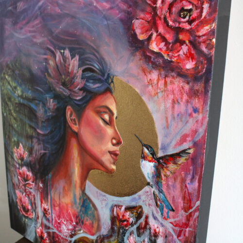 Alternative view of  “Celestial Grace” 18x24 Mixed media On Canvas (Available as Original & Prints)