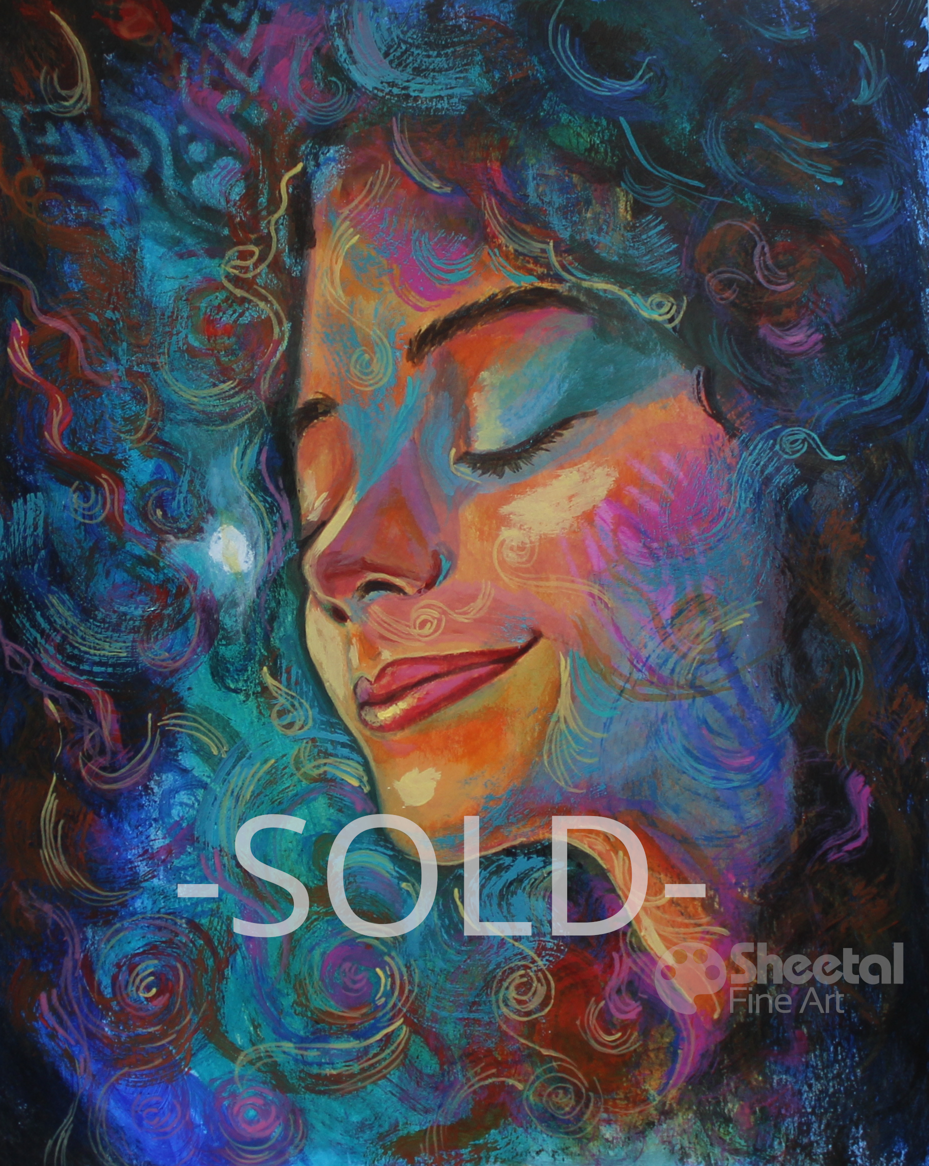 “Oneness & Bliss” 11x14 Acrylic On Paper (Sold)