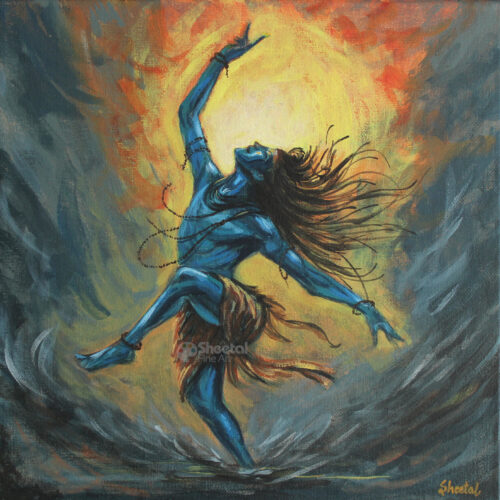 “Shiva - The Cosmic Dance” 12x12 Acrylic On Canvas (Available as Original & Prints)